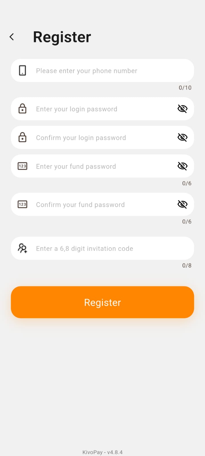 Kivopay Account Dashboard Screenshot